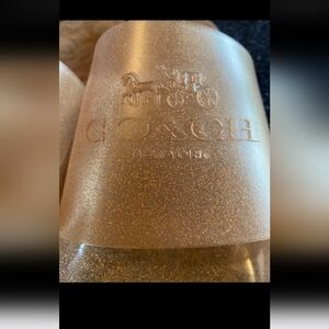 Coach New York Glittery Gold Slides